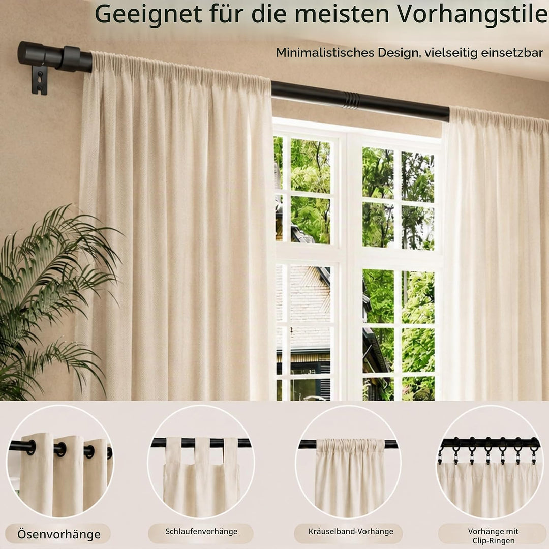 Vorhangstange Ausziehbar Gardinenstange 3m Curtain Rod aus Edelstahl Verstellbare Gardinen Stangen S