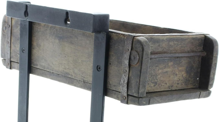 Dekoleidenschaft Wandregal Kolonial aus recyceltem Holz im Used Look, Regal mit 3 Holzkisten, Hänger