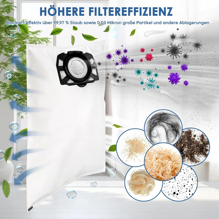 10 Stück Staubsaugerbeutel für Kärcher WD4 WD5 WD6 WD5P WD6P MV4 MV5 MV6 Vliesfilterbeutel KFI 487 E