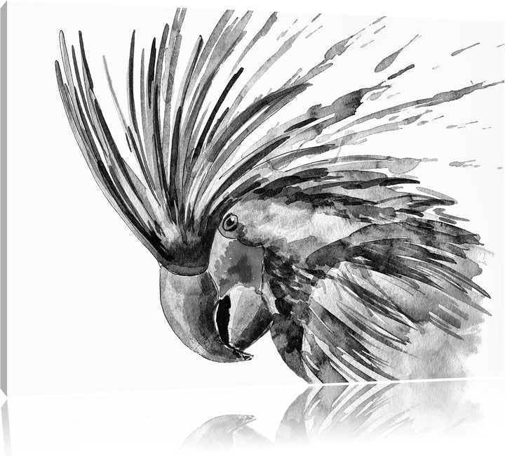 Pixxprint Exotischer Vogel Kunst / 100x70cm Leinwandbild bespannt auf Holzrahmen/Wandbild Kunstdruck