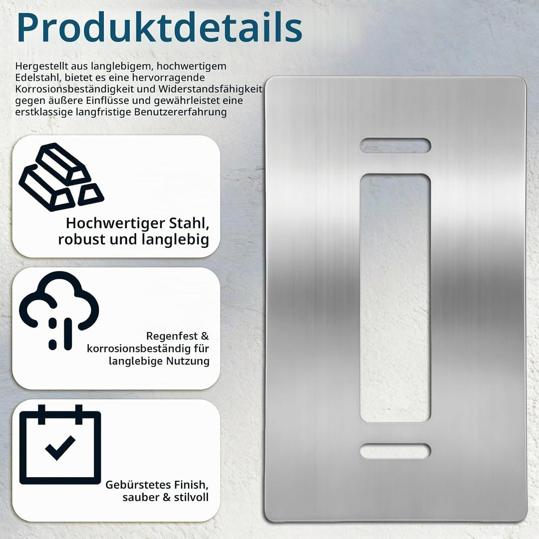 Edelstahl-Blende für Ring Video Doorbell Pro - Wandplatte für Video Klingel mit Kamera, Geeignet für