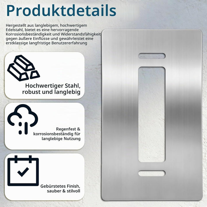 Edelstahl-Blende für Ring Video Doorbell Pro - Wandplatte für Video Klingel mit Kamera, Geeignet für
