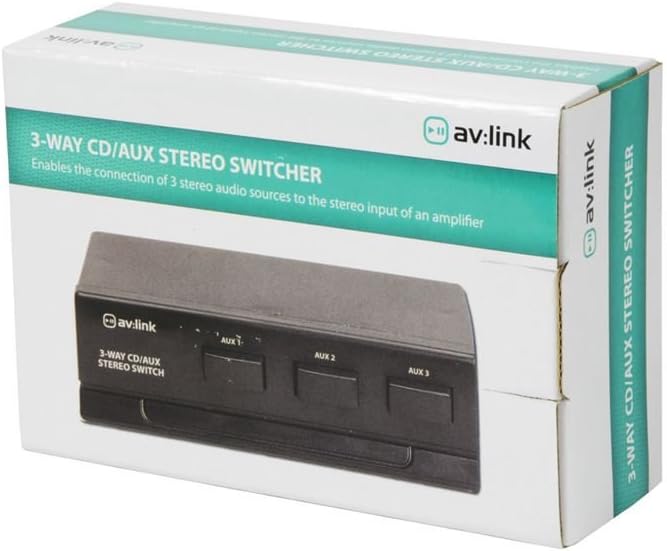AV Link 3-Wege-Cd/Aux-Stereo-Schalter, Schwarz Einzeln, Einzeln