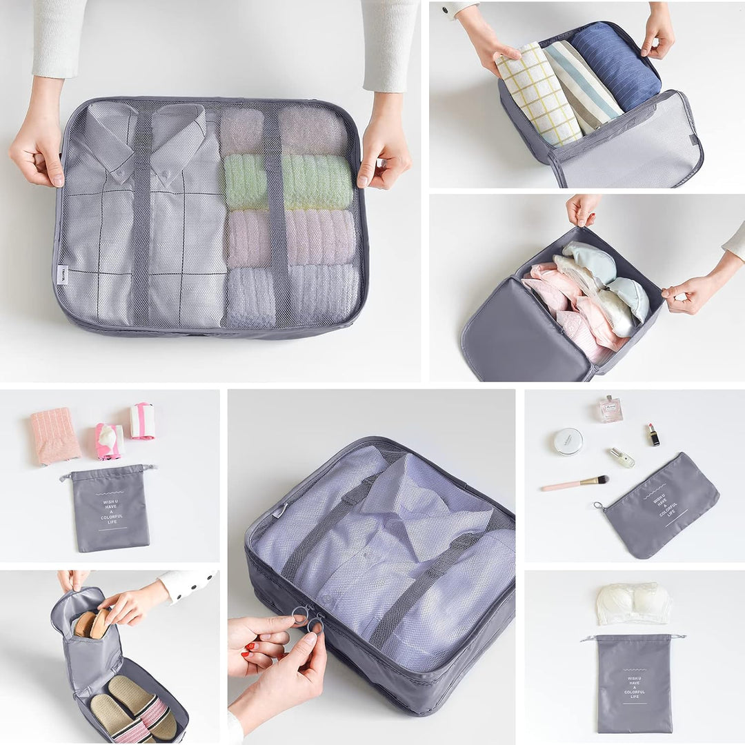 BillyBath Koffer Organizer set, Packing Cubes Kleidertaschen Schuhbeutel Reiseorganizer Packwürfel K