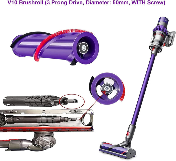 Bürste Kompatibel mit Dyson V10,Scrollleiste Ersatz Kompatibel mit Dyson V10 Staubsauger,Ersatzteile