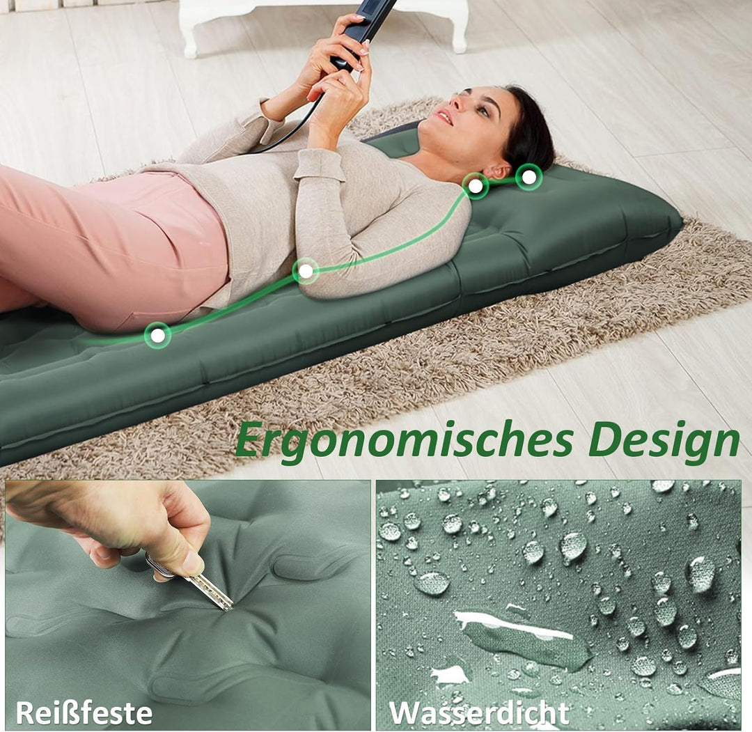 Camping Isomatte Selbstaufblasend 2025 Nue,12cm Verdickte Luftmatratze mit Verstärkter Luftsäulen-St