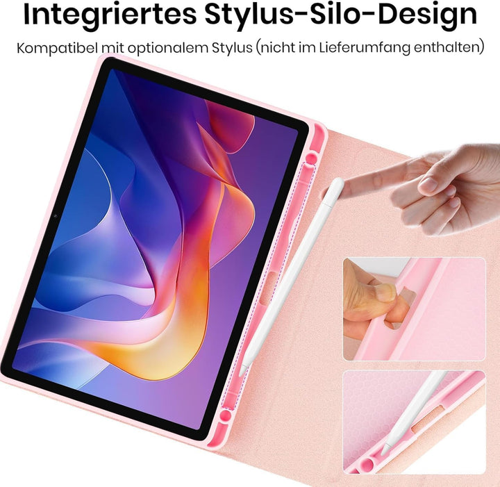 Tastatur hülle für Xiaomi Redmi Pad 2 11" 2025 &amp; Redmi Pad SE (Rosa) | Abnehmbare drahtlose Bluetoot