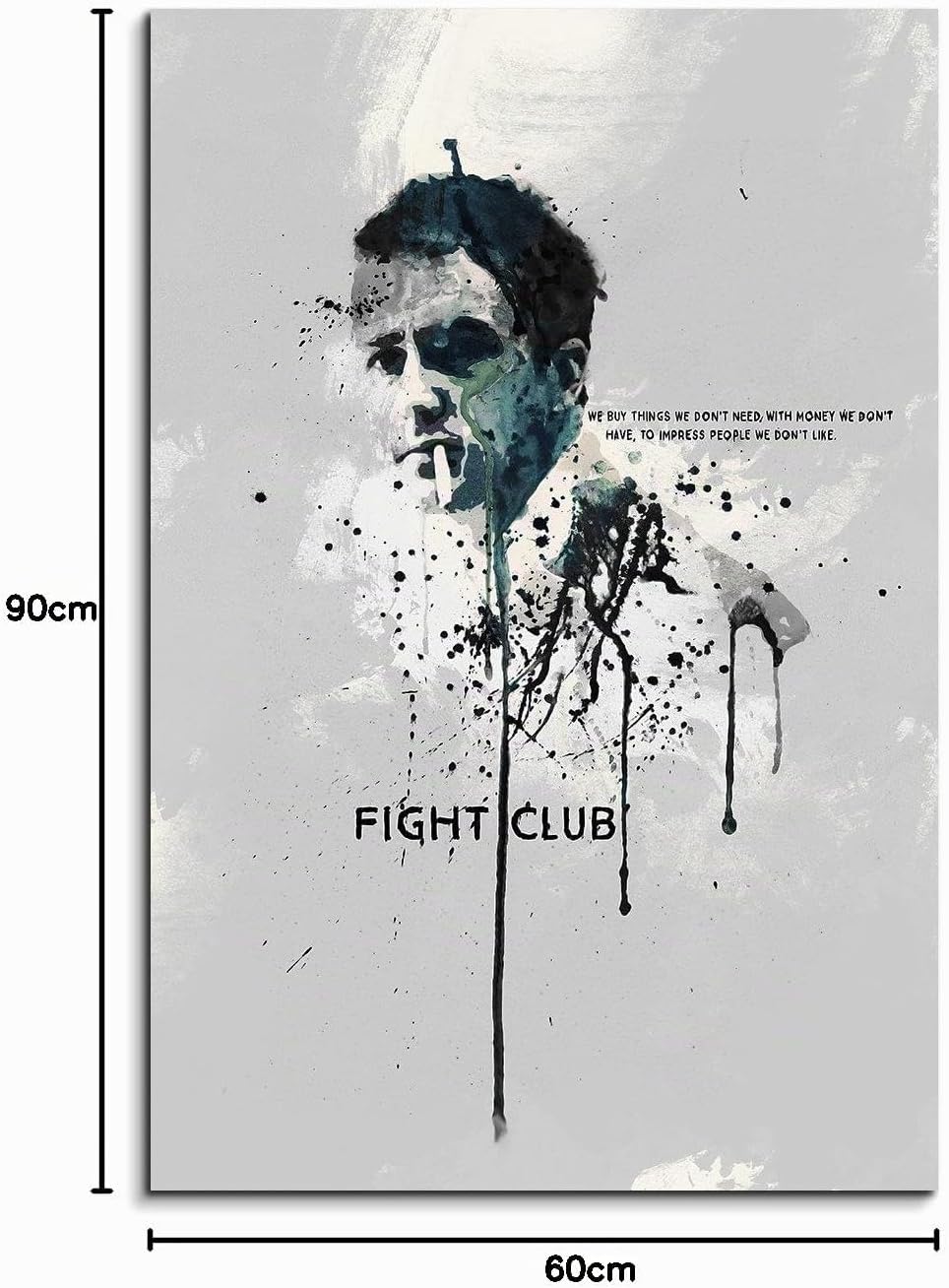 Paul Sinus Art Fight Club 90x 60cm Keilrahmenbild Kunstbild Aquarell Art Wandbild auf Leinwand ferti
