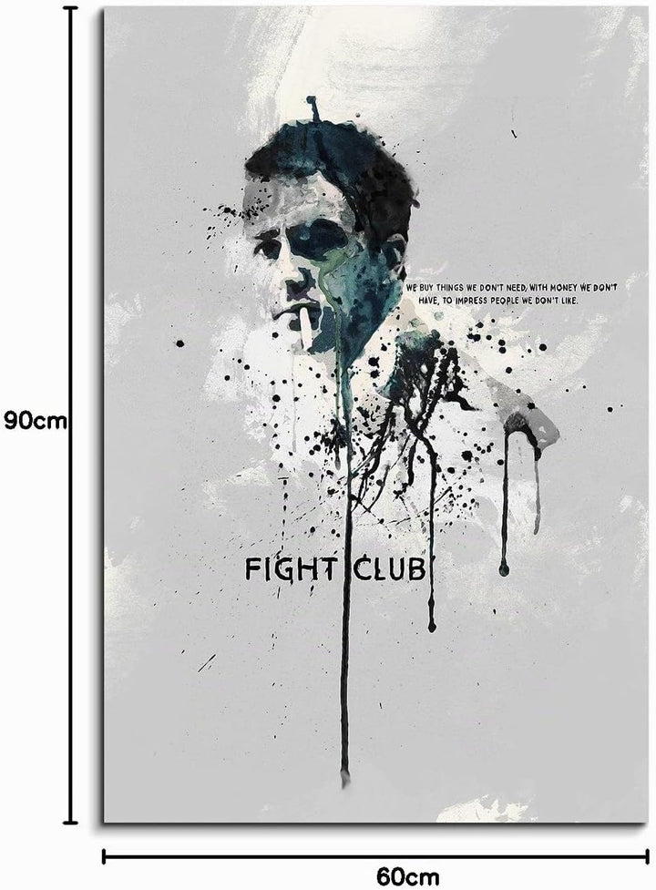 Paul Sinus Art Fight Club 90x 60cm Keilrahmenbild Kunstbild Aquarell Art Wandbild auf Leinwand ferti