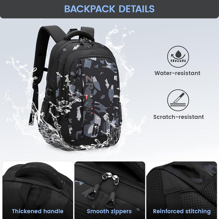 Amythe Rucksack Teenager Schulrucksack - Lässiger Daypack Herren, Schultasche für Jungen der 4.- 9.