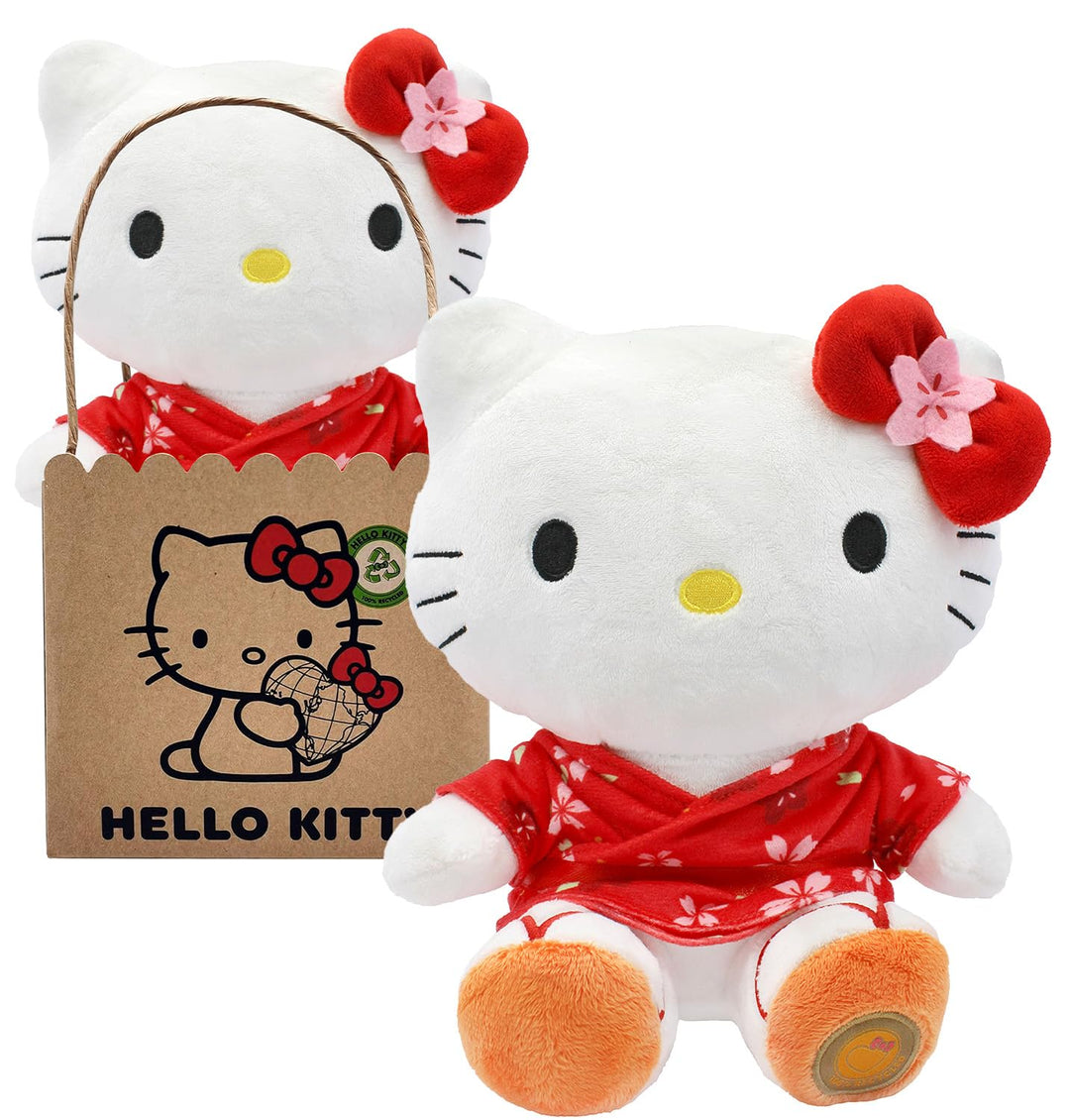 Joy Toy Hello Kitty mit Kimono ECO-Plüsch 14x13x24 cm | Official Licensed Sanrio Plush, Kimono