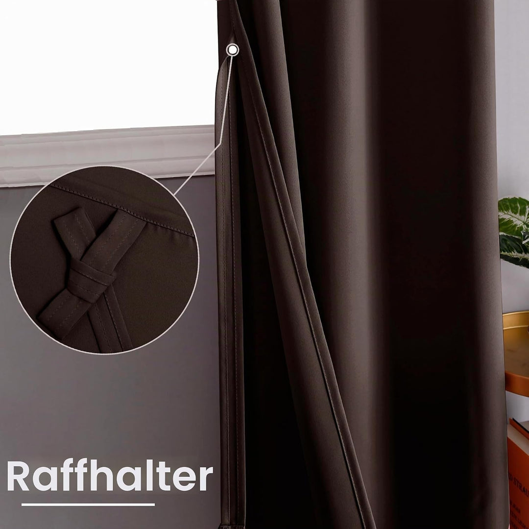 XWZO Blickdichte Vorhänge Verdunklungsvorhänge mit Ösen 2 Stücke Gardienen mit Raffhalter Lichtundur