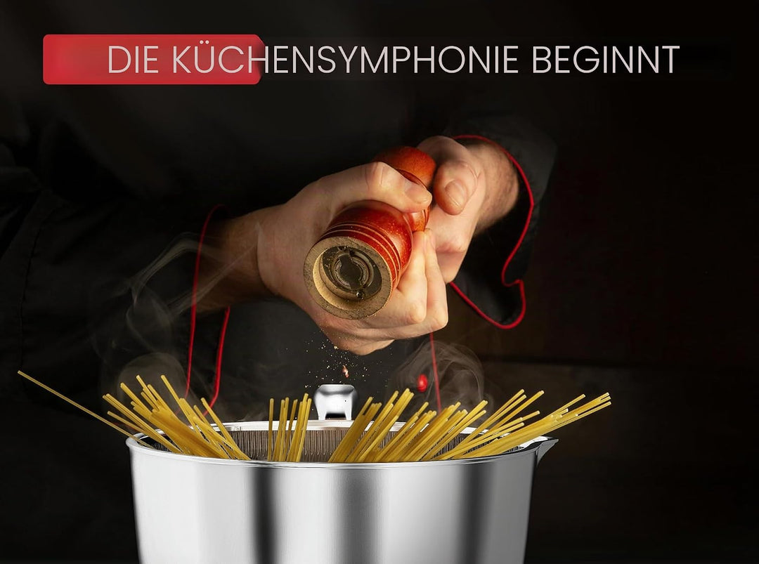 Edelstahl Kochgeschirr Set – Keramik Antihaft, Induktion &amp; alle Herdarten, spülmaschinenfest, abnehm