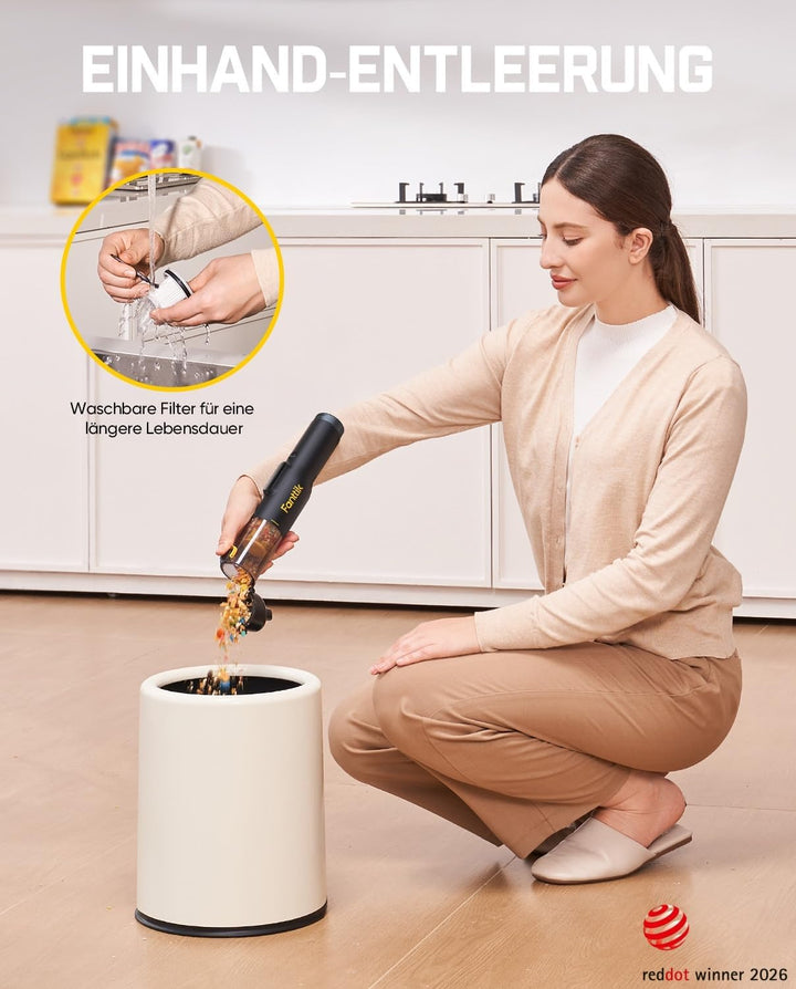 Fanttik Slim V10 Lite Kabelloser Handstaubsauger, 0,45 kg Leichtbau mit All-in-One-Station, 12000 Pa