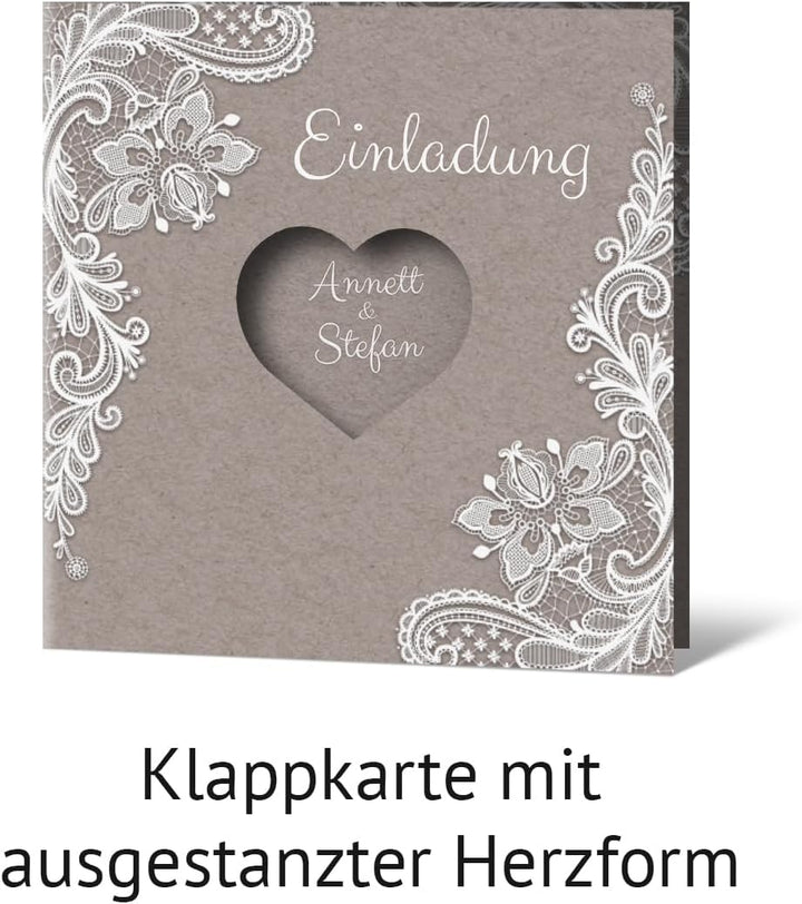 Kartenmachen.de Lasergeschnittene Hochzeitseinladungen Silberhochzeit silberne Hochzeit Einladung in