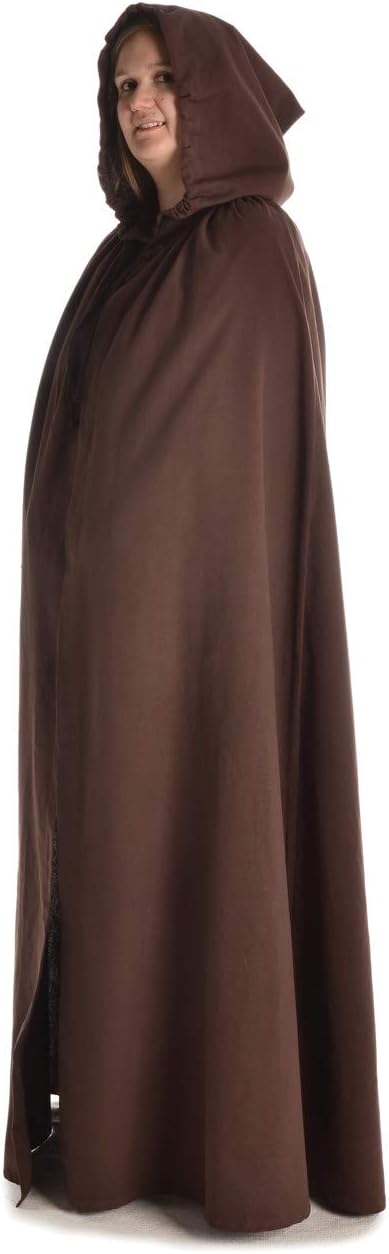 Mittelalter Umhang Sunnhild aus Baumwolle Beige, Schwarz, Rot, Braun, Weiss Gewandung LARP Einheitsg
