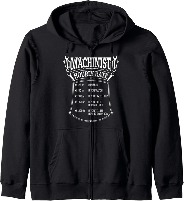 Maschinist-Stundensatz - lustiger CNC-Bediener Kapuzenjacke