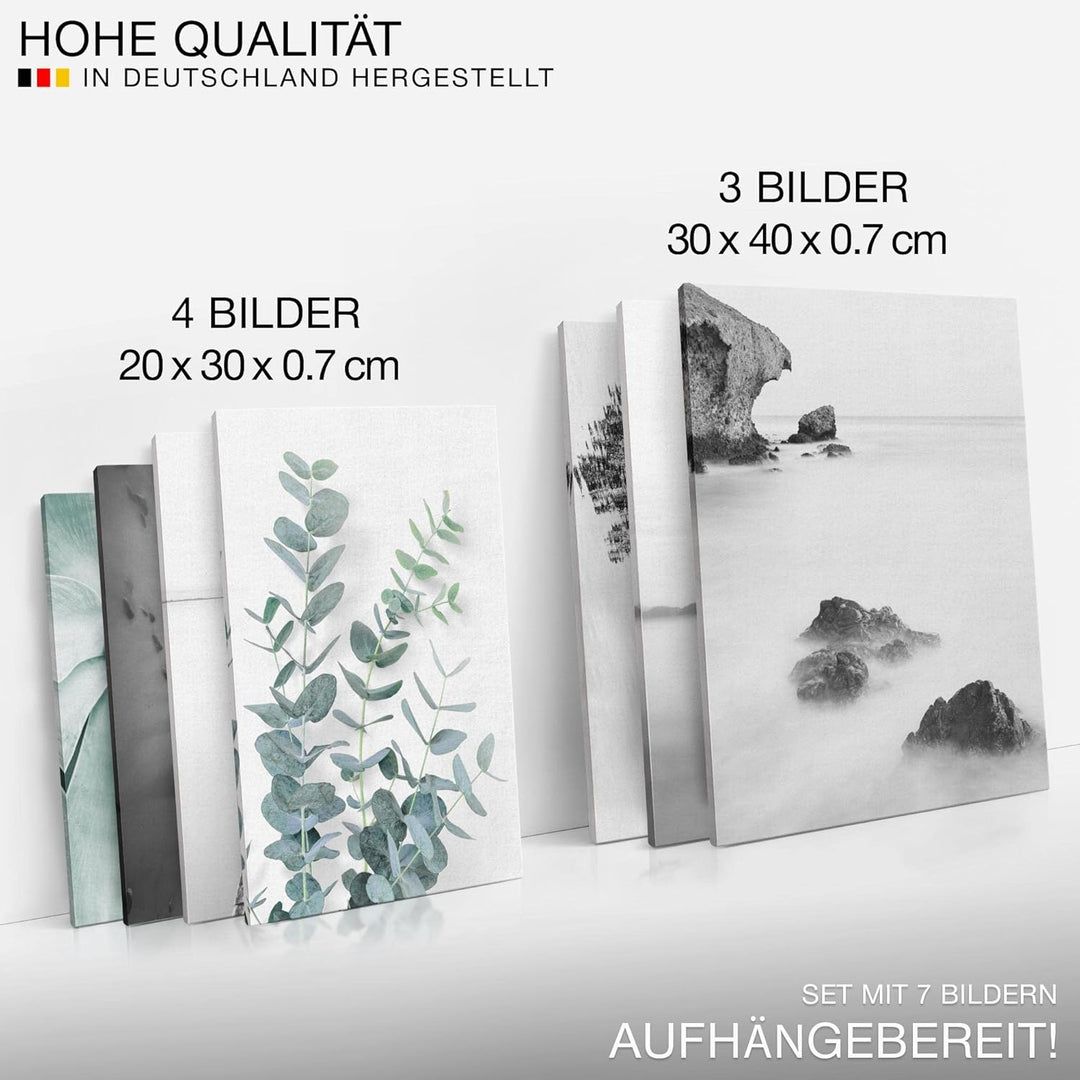 Novart Wandbilder Asien Zen See - KOMPLETT AUFHÄNGFERTIG - Schwarz Weiss Wohnzimmer Schlafzimmer- 7