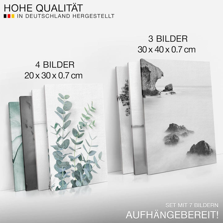Novart Wandbilder Asien Zen See - KOMPLETT AUFHÄNGFERTIG - Schwarz Weiss Wohnzimmer Schlafzimmer- 7