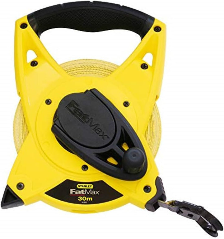 Stanley FatMax Rahmenbandmass Fiberglas (30 m Länge, 19 mm Breite, beweglicher Endhaken, Genauigkeit
