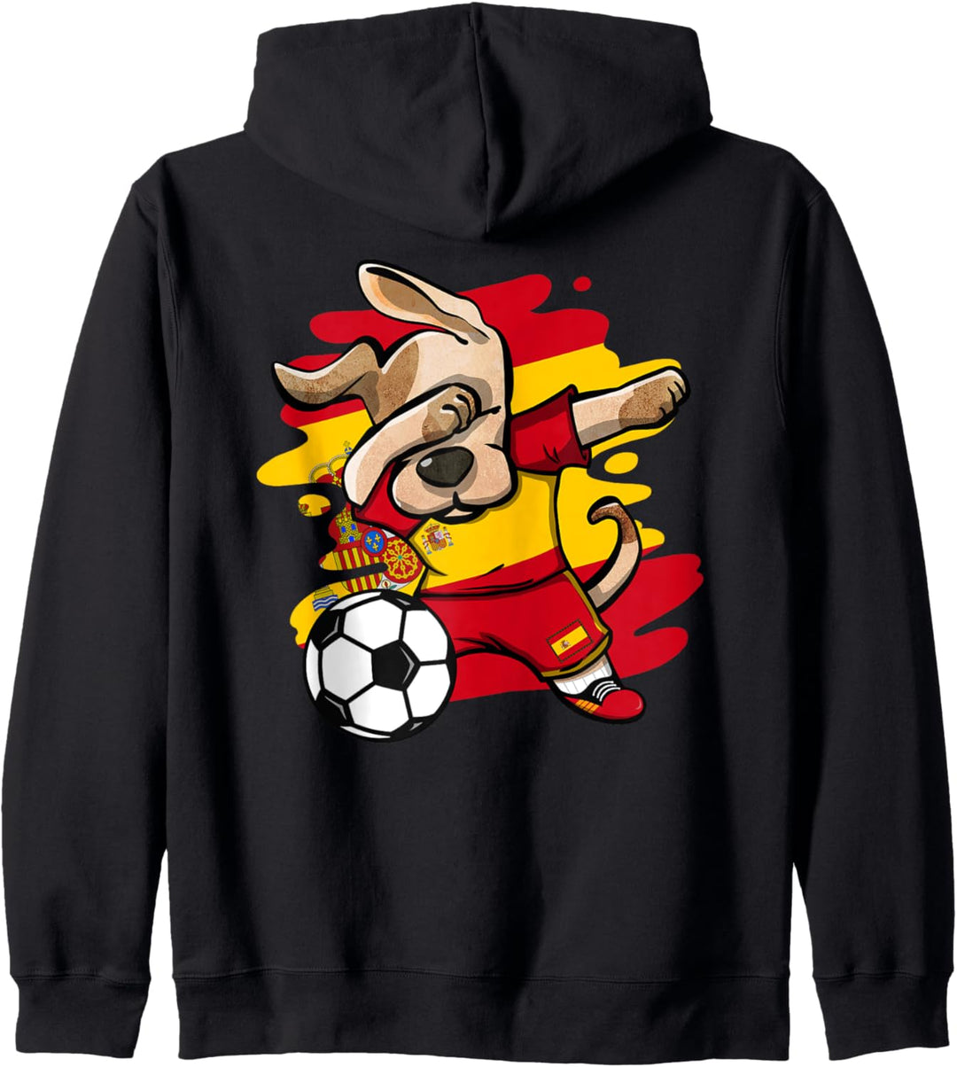 Dabbing Hund Spanien Fussball Mannschaft Spanische Flagge Kapuzenjacke