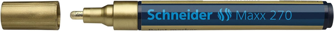 Schneider Maxx 270 Lackmarker (Rundspitze, Spitze austauschbar, 1 - 3 mm) 10er Packung gold, gold
