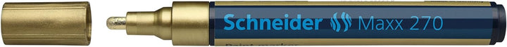 Schneider Maxx 270 Lackmarker (Rundspitze, Spitze austauschbar, 1 - 3 mm) 10er Packung gold, gold