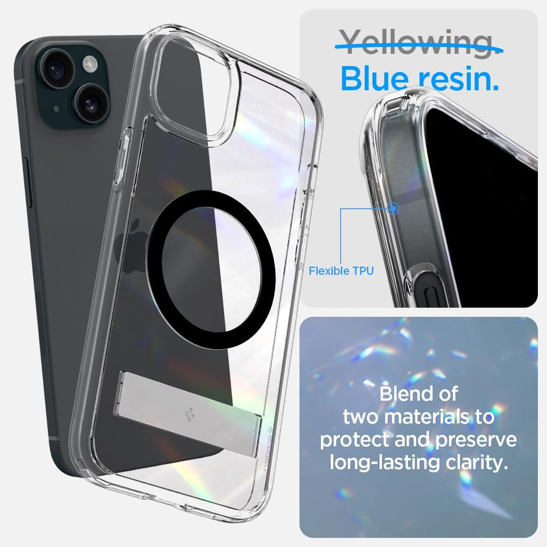 Spigen für iPhone 15 Plus Ultra Hybrid S MagFit All-in-One Hülle mit Ständer Kompatibel mit MagSafe