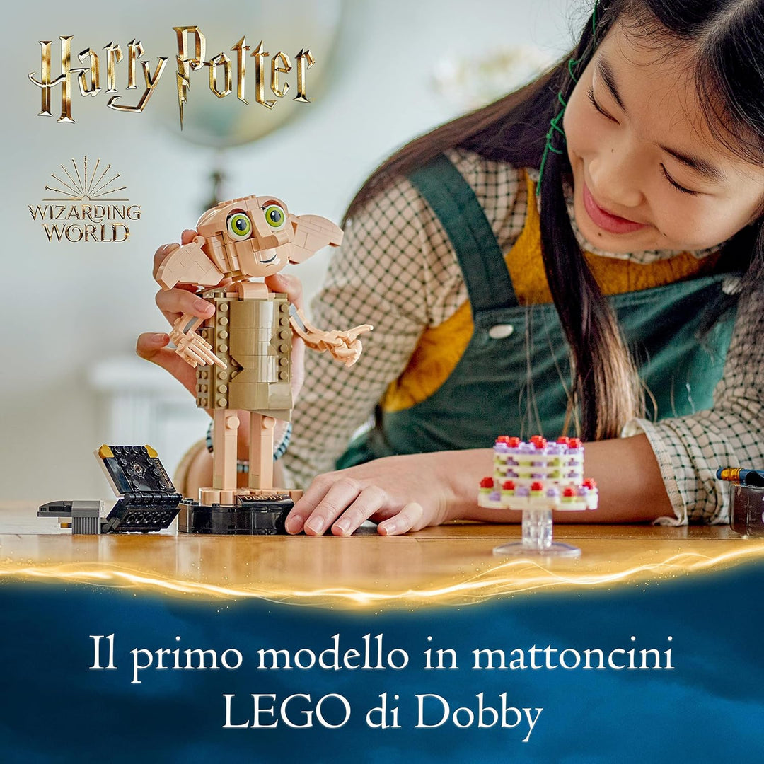 LEGO Harry Potter Dobby der Hauself Set, bewegliche ikonische Figur, Spielzeug & Harry Potter Fliege