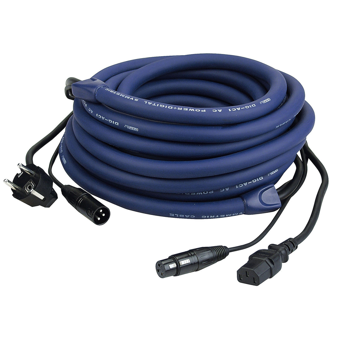 LIGHT Power/Signal Cable Schuko Male to IEC, 10m
