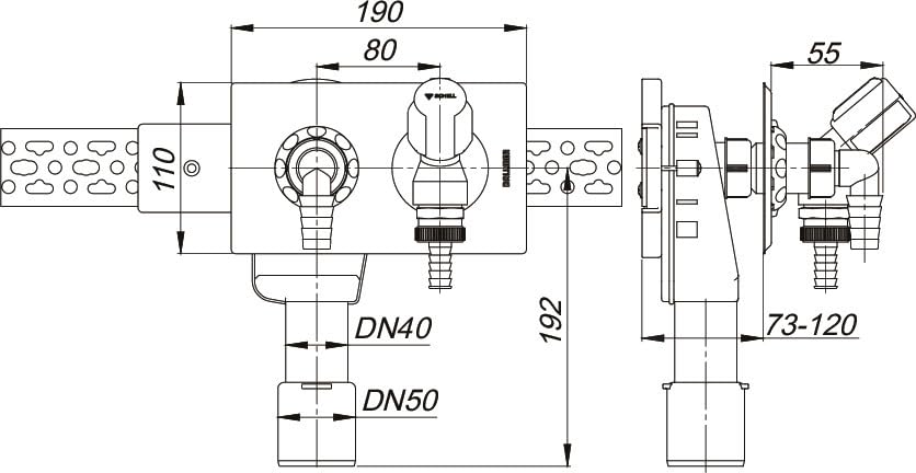Dallmer Wandeinbau Waschgeräte Siphon