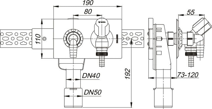 Dallmer Wandeinbau Waschgeräte Siphon