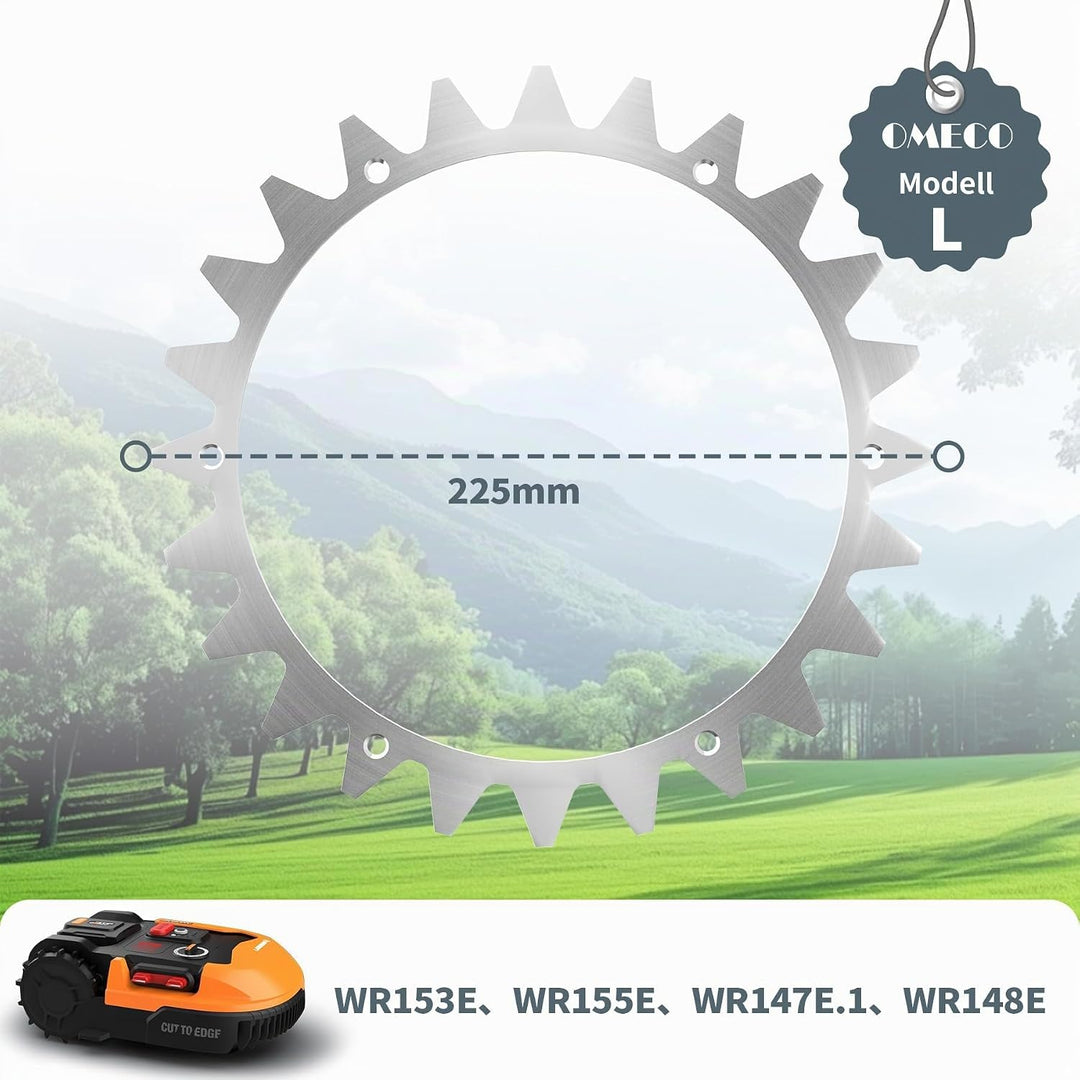 OMECO 2 Stück Mähroboter Spikes für Worx Landroid L &amp; Vision, 225 mm Rasenmäher Roboter Spikes, Gese