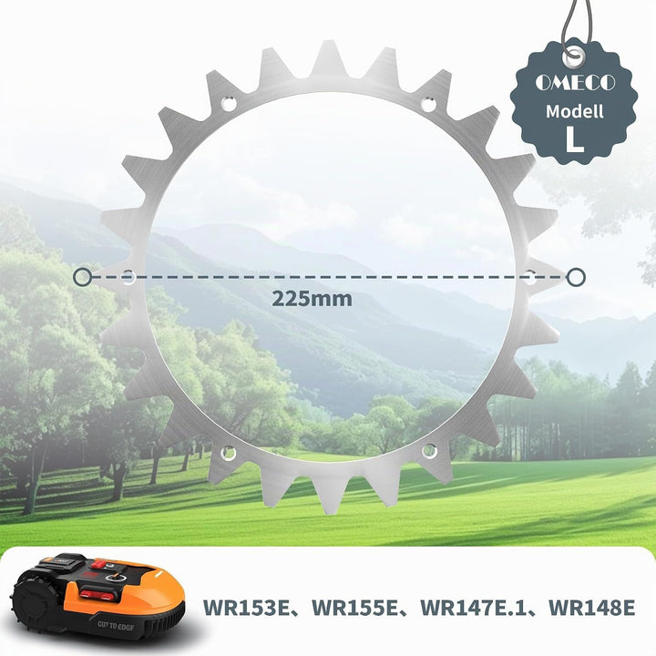 OMECO 2 Stück Mähroboter Spikes für Worx Landroid L &amp; Vision, 225 mm Rasenmäher Roboter Spikes, Gese