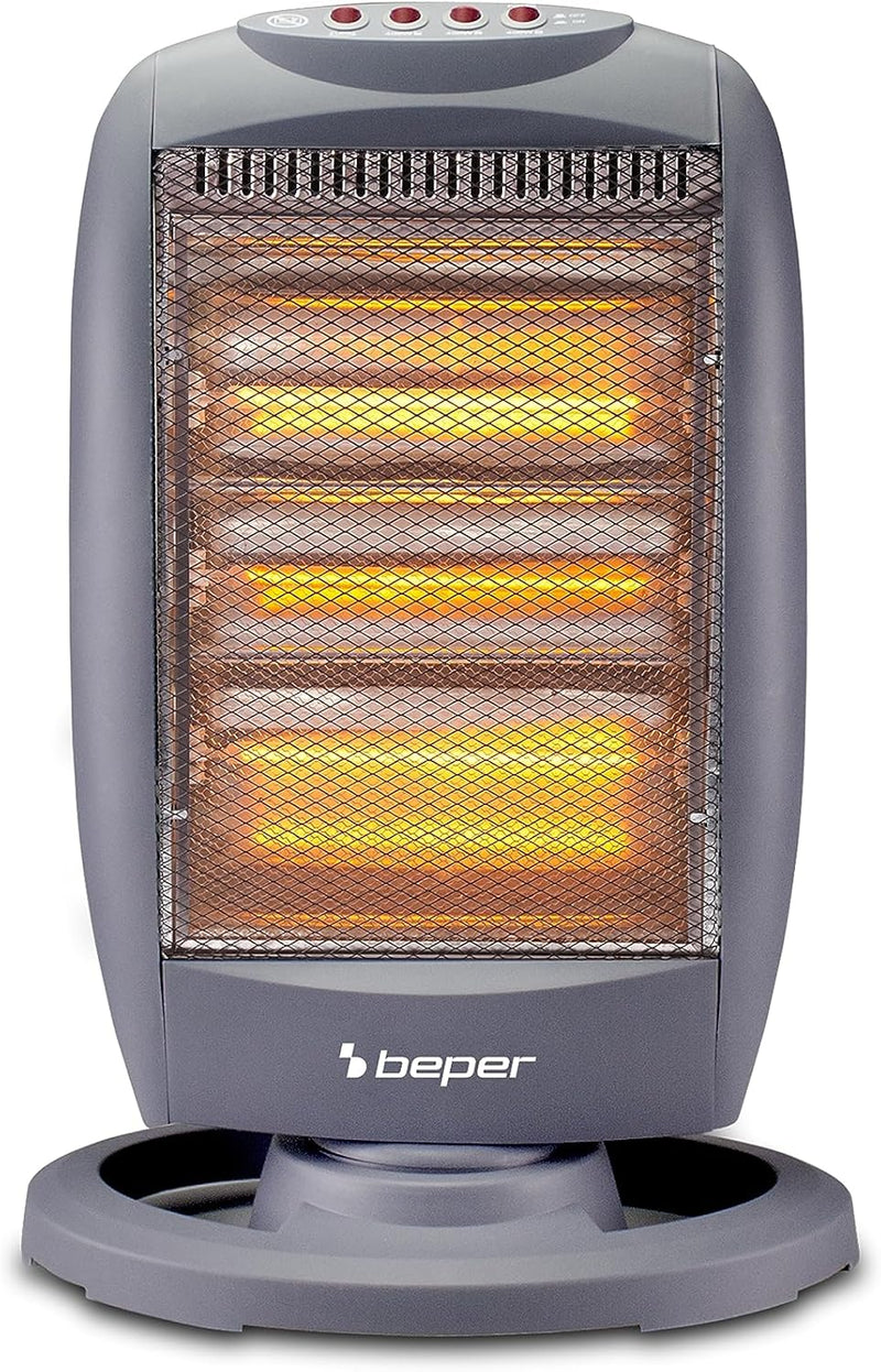 BEPER P203PAN011 Halogen-Heizfläche, 400/800/1200W, 3 Heizelemente, 3 Leistungsstufen, automatische