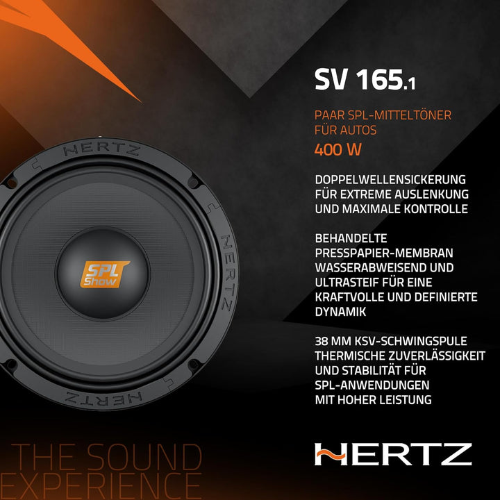 Hertz SV 165.1 - 16,5 cm Tief-/Mitteltöner SV165.1 SET SPL MIDRANGE 165mm 4 Ohm 1 Paar