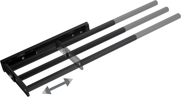 SOTECH Aluminium Handtuchhalter TED 3-armig schwarz matt (325-487 mm, ausziehbar, drehbar) Teleskop-