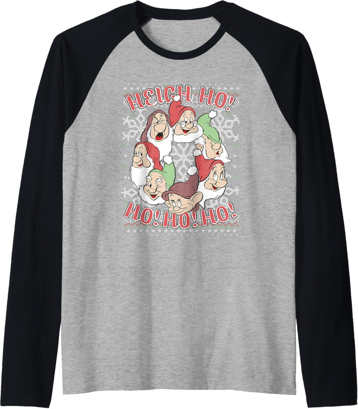 Disney Snow White All Dwarfs Ugly Weihnachten Sweater Raglan