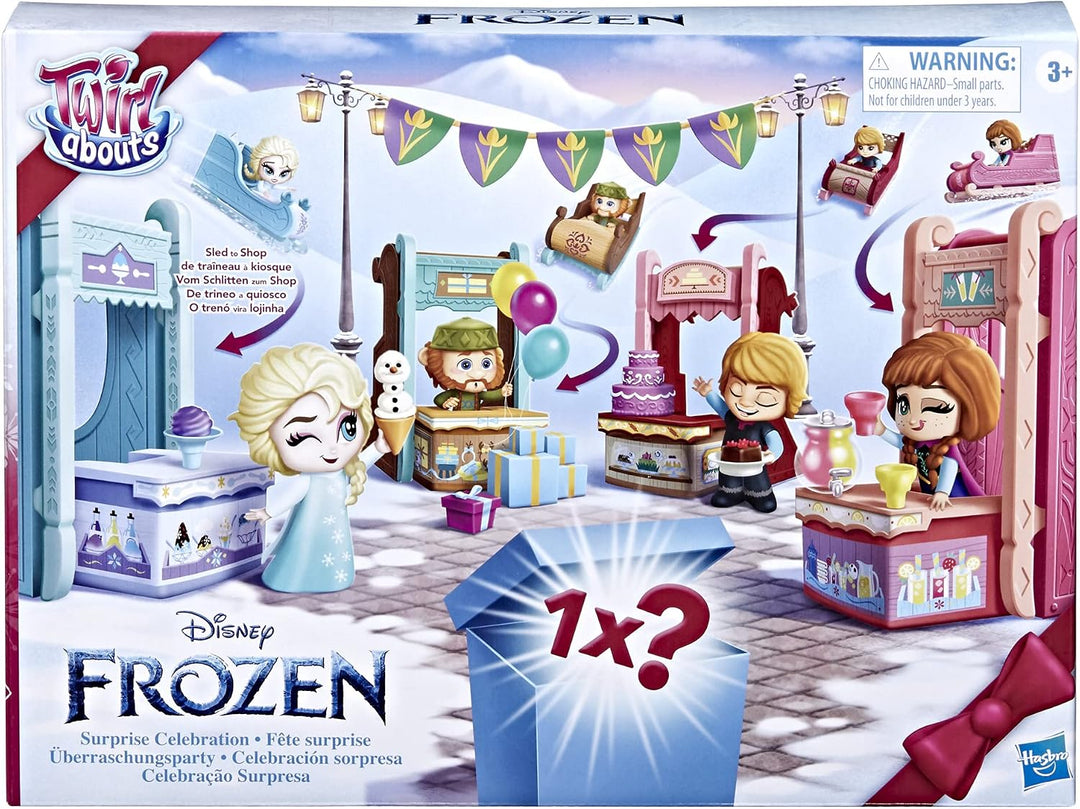 Frozen Disney 2 Twirlabouts Surprise Celebration Spielset, 5 Puppen, 4 wandelbare Schlitten, 12 Zube