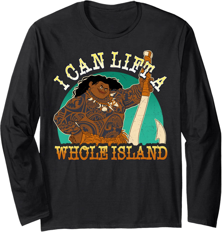 Disney Moana Maui I Can Lift A Whole Island Portrait Langarmshirt