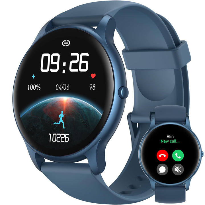 Parsonver Smartwatch Herren Rund mit Telefonfunktion, Fitnessuhr Damen Herren mit 100+ Sportmodi, He
