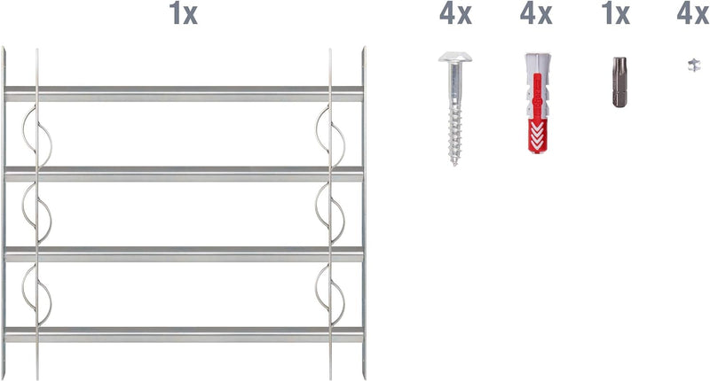 Alberts 563653 Fenstergitter Secorino Style | Ausziehbar für Fenster aussen | Einbruchschutz Gitter