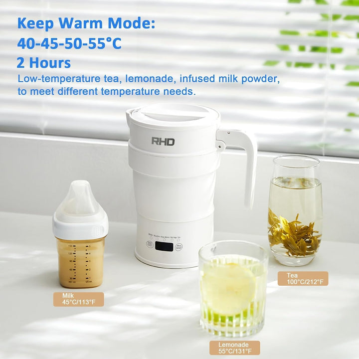 Faltbarer Reisewasserkocher Klein, Smart Camping Wasserkocher, 0.7L Tragbarer Heisswasserkocher mit