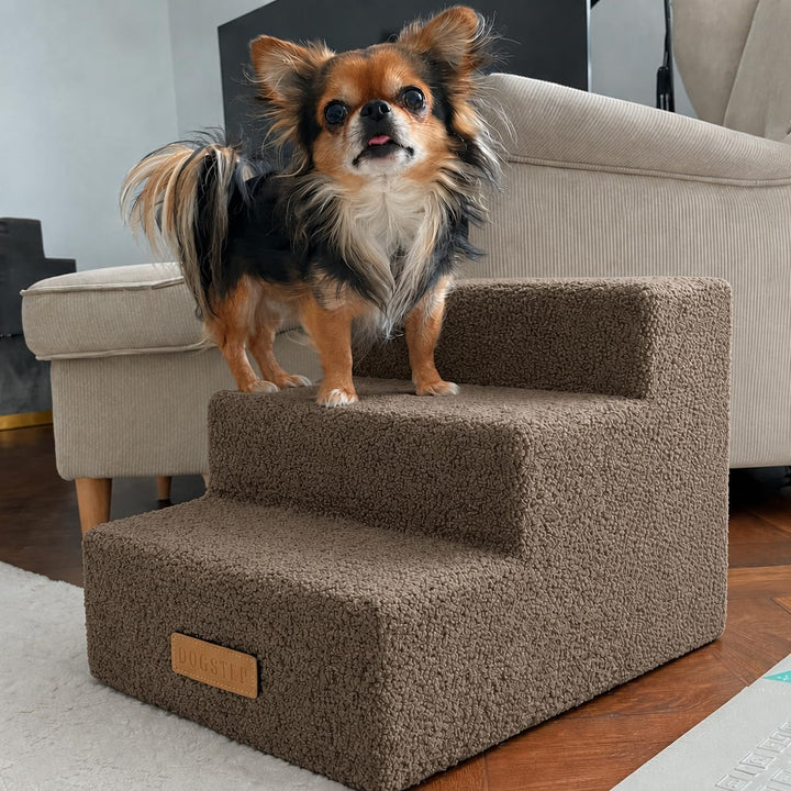 Sofatreppe für Hunde und Katzen – Hundetreppe für Bett &amp; Sofa – 3- oder 4-stufig, rutschfest &amp; wasch