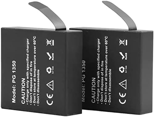 AKASO Action Cam Akku Ladegerät, 2 x 1350 mAh Akku, mit LED Micro USB Doppelloch Ladegerät für Actio