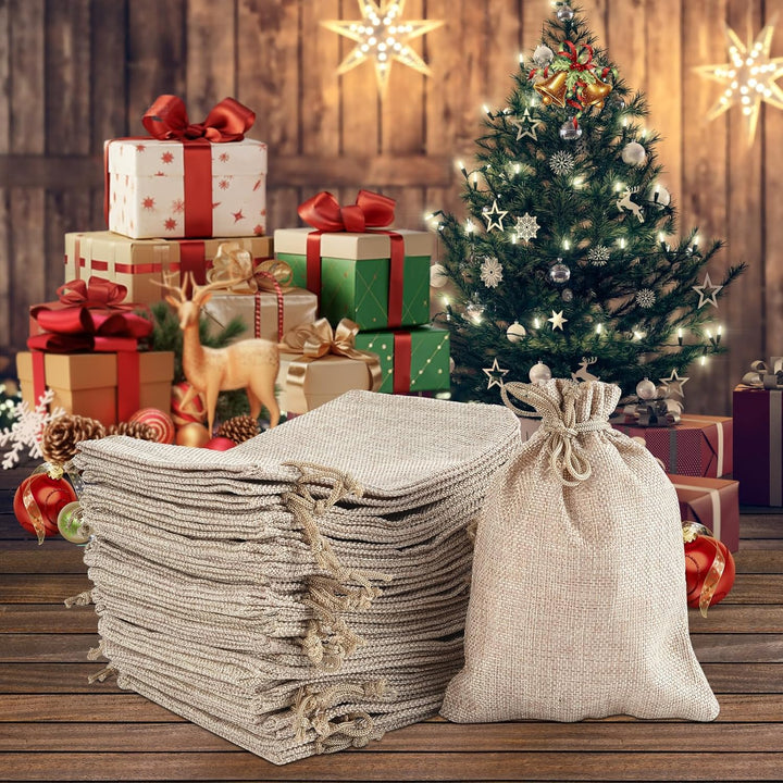 Irich 30 Stück Säckchen Baumwolle (13 X 18 cm/5.12 X 7.09 In.), Geschenktüten Klein für Hochzeit Par