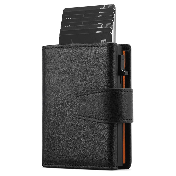 SENDEFN Kartenetui mit Münzfach | Geldbörse Herren RFID Schutz | Geldbeutel aus echtem Leder | Mini