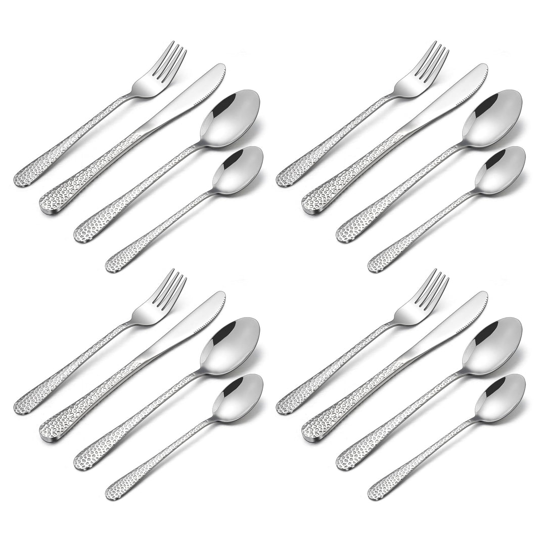 HaWare Kinderbesteck, 16-teilig Edelstahl Kinder Besteck Set mit Hammergriff ab 3 Jahre, Kindergesch