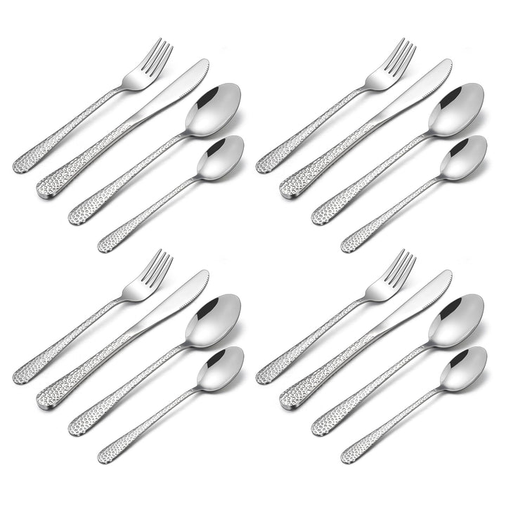 HaWare Kinderbesteck, 16-teilig Edelstahl Kinder Besteck Set mit Hammergriff ab 3 Jahre, Kindergesch