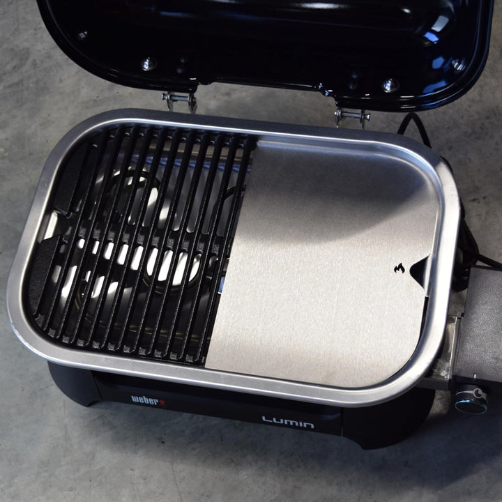 Grillrost.com Das Original Robuste Edelstahl-Plancha - Hochwertige Grillplatte für den Weber Lumin C